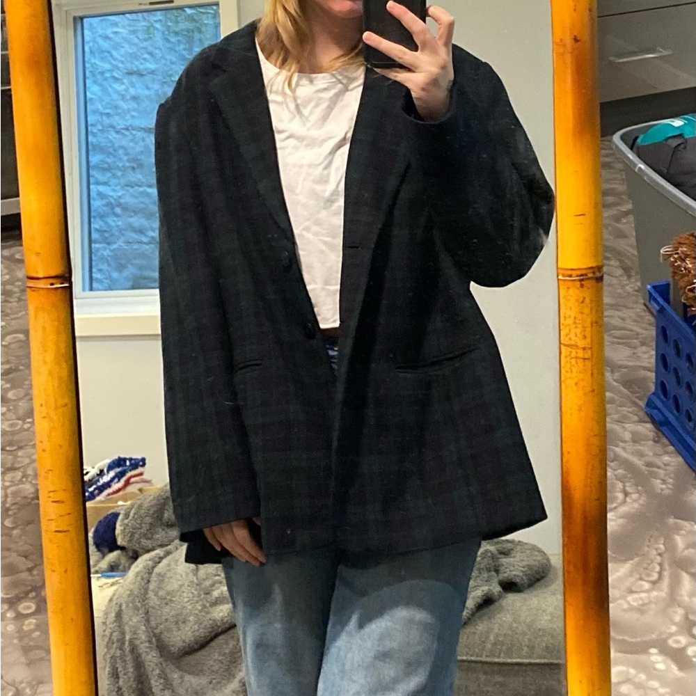 Plaid Wool/Poly Blazer - image 2